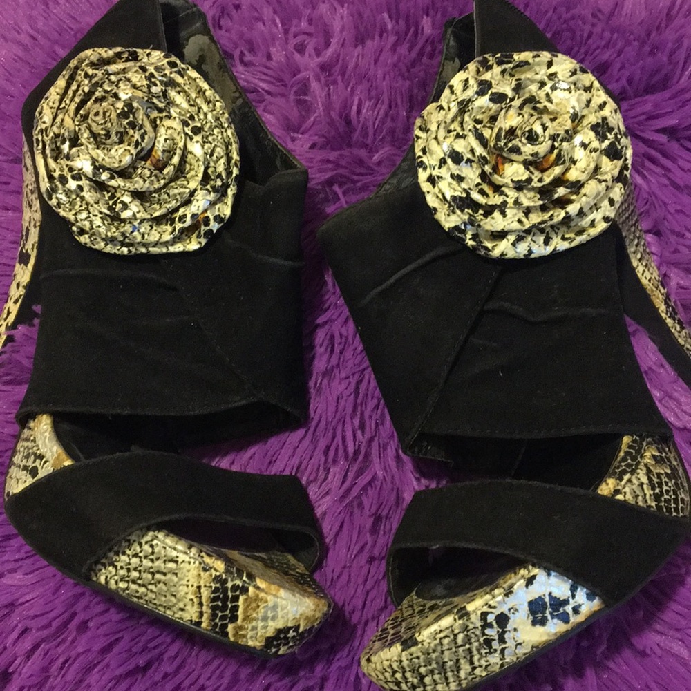 Snake patterned heels